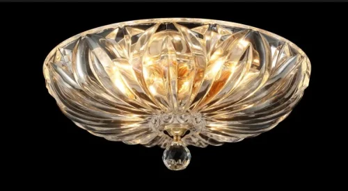Светильник потолочный DENIS D400 GOLD Crystal Lux прозрачный 4 лампы, основание золотое в стиле современный  фото 3